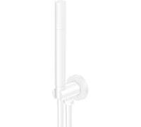 Steinberg Series 100 set de douche à main 1001670W avec coude de raccordement mural et flexible de douche 1500mm, Blanc Mat