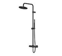 Steinberg Serie 390 Ensemble de douche Sensual Rain 3902721S avec mitigeur thermostatique, douche à effet pluie, douchette à main, noir mat