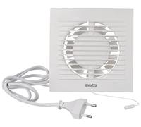 Steinberg14 Ø 125mm Blanc Extracteur D’air Avec Interrupteur à Tirette et Prise - Ventilateur de Salle de Bain, Cuisine, WC