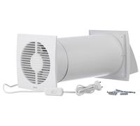 Steinberg14 Unite de VMC Décentralisée 150 mm - Blanc Récupérateur de Chaleur avec Câble et Cordon de Serrage - Kit VMC Double Flux - Répartiteur d'air - Système de Ventilation Murale