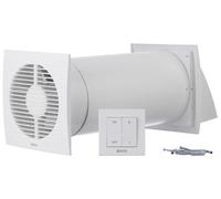 Steinberg14 Unite de VMC Décentralisée 150 mm - Blanc Récupérateur de Chaleur avec Interrupteur - Kit VMC Double Flux - Répartiteur d'air - Système de Ventilation Murale