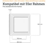 STEINEL Interrupteur sans Fil TapDuo C, Bluetooth Connect, Mise en réseau Via app, commutateur Mural Intelligent sans Batterie