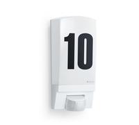 Steinel Applique murale L1 – détecteur 180°, capteur de présence, 60W, avec numéro de maison – blanc