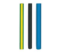 Steinel Jeu de gaines thermorétractables pour électriciens, 16 connecteurs thermorétractables, à 3,2-9,5 mm en noir, bleu et jaune/vert, rapport 2:1