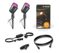 STEINEL Spot Garden C 24 V Kit d'éclairage de jardin, RGBWW, 16 millions de couleurs, commande via app, IP65 (Kit de démarrage - Sans détecteur, Spot avec piquet)