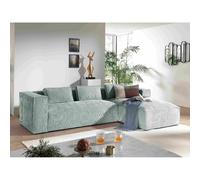 Stella - canapé d'angle droit en velours côtelé - 4 places -style contemporain - Bleu Bleu G
