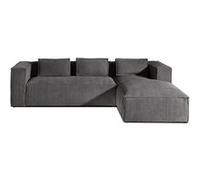 Stella - canapé d'angle droit en velours côtelé - 4 places -style contemporain - Gris foncé