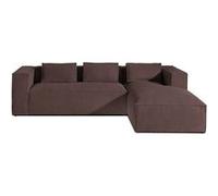 Stella - canapé d'angle droit en velours côtelé - 4 places -style contemporain - Marron
