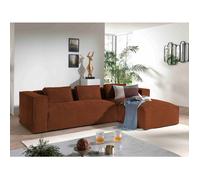 Stella - canapé d'angle droit en velours côtelé - 4 places -style contemporain - Terracotta