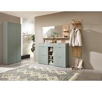 Stella Trading Bari-Lot Couloir Aspect certifié FSC-Ensemble de Garde-Robe Moderne 3 pièces pour Votre entrée, Matériau : Bois Plastique métal, Vert Roseau/chêne Artisanal, 208 x 202 x 38 cm
