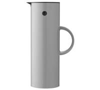 Stelton EM77 Carafe Isotherme - Thermos à double paroi pour boissons chaudes ou froides - Pot à thé et à café avec insert en verre, design nostalgique - 1.0 Litres, Gris clair