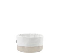 Stelton Sac à Pain - 100% coton OEKO-TEX - Pliable - Lavable en machine - Polyvalent comme rangement du pain ou comme corbeille à pain de table, Design par Klaus Rath, Sable/Blanc
