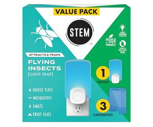 STEM Piège à lumière pour Mouches à Fruits en intérieur, contrôle Efficace des Insectes pour la Maison, Attire et Attrape Les Insectes Volants, émet Une lumière Bleue Douce, kit de démarrage avec 1