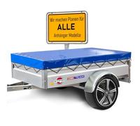 Stema Bâche de remorque de haute qualité 307 x 189 x 6 cm - Bâche sur mesure - Bleu roi brillant - Bâche plate pour remorque de voiture - Bâche imperméable en PVC avec accessoires de remorque