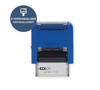 stempel-fabrik - Colop Printer C10 Tampon Custom à personnaliser avec le texte souhaité - Timbre auto-encreur à utiliser comme tampon de nom, d'adresse, d'entreprise (27 x 10 mm | 3 lignes | Bleu)