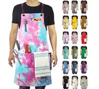 Stenffy Tablier de cuisine, toile de coton, dos croisé réglable, artiste, peinture, tablier de travail pour homme, femme, taille plus, taille unique