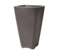 Step2 Bridgeview - Pot De Fleur Grand - Cèdre Foncé | 42,8 X 42,8 X 66 Cm - Jardinière Balcon Léger Et Facile À Déplacer - Plastique Rotomoulé