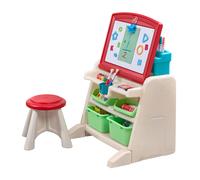 Step2 Flip & Doodle Chevalet Avec Bureau Et Tabouret Pour Enfants | Table De Créativité En Plastique Avec Boîtes De Rangement