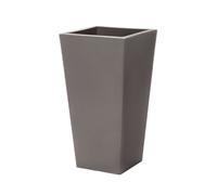 Step2 Tremont Pot De Fleur - Carré Et Grand - Cèdre Foncé - 38,1 X 38,1 X 71,1 Cm | Jardinière Balcon Léger Et Facile À Déplacer - Plastique Rotomoulé