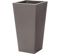 Step2 Tremont Pot De Fleur - Carré Et Grand - Cèdre Foncé - 38,1 X 38,1 X 71,1 Cm | Jardinière Balcon Léger Et Facile À Déplacer - Plastique Rotomoulé