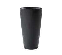 Step2 Tremont Pot De Fleur - Rond Et Grand - Onyx Noir | 38,1 X 38,1 X 71,1 Cm | Jardinière Balcon Léger Et Facile À Déplacer - Plastique Rotomoulé