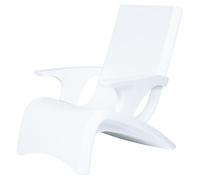 Step2 Vero Chaise Adirondack Pour Piscine En Plastique Blanche - Avec Accoudoirs | Transat Avec Base Lestable Et Plastique Uv20 - Pour Profondeur