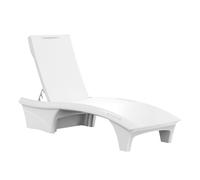 Step2 Vero Transat De Piscine En Plastique Blanc - 5 Positions | Chaise Longue Avec Pied Réglable Et Plastique Uv20 - Pour Pofondité D'Eau Jusqu'À 22,9 Cm | Bain De Soleil D'Extérieur / Jardin