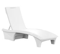 Step2 Vero Transat De Piscine En Plastique Blanc – 5 Positions | Chaise Longue Avec Pied Réglable Et Plastique Uv20 – Pour Pofondité D'Eau Jusqu'À
