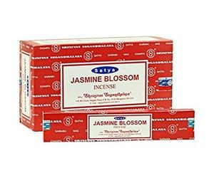 Sterling Effectz Lot de 3 paquets de bâtonnets d'encens Fleurs de jasmin Satya Nag Champa 15 g avec marque-page JRose
