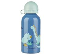 Sterntaler Gourde Dino Rexi - Pour enfant - En aluminium - Avec bouchon et capuchon de sécurité - Gourde de maternelle avec motif dinosaure - Pour la maison et les déplacements - Bleu moyen
