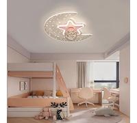 Stesulfr Plafonnier créatif pour Chambre d'enfant à LED à intensité Variable avec télécommande Lustre en Forme de Lune Lampe de Plafond décoratif Moderne Convient pour Chambre de garçon Fille Chambre