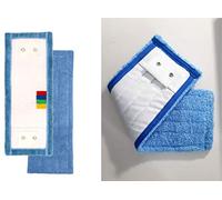 Stever pro Frange microfibre Duo 40 cm (languette à oeillet et poche) qualité professionnelle - 400 lavages en machine - grande absorption pour support à plat à poche ou à languette (2)