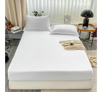 Stfery Drap Housse Taille 200x160 Grand Bonnet 20 cm, Fibre de Polyester Draps Doux Et Confortable pour Nid Douillet, Blanc