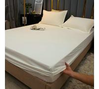 Stfery Drap Housse Taille 220x200 Fibre de Bambou Draps Doux Et Confortable pour Nid Douillet, Blanc