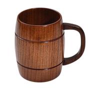 Stgfyxgs à Bière En Bois Solide Tasse Baril Forme Verre Thé Café Lait Créative Pièce Unique Bois Naturel Convient Aux Réunions Restaurants Cadeau, L with Handle
