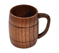 Stgfyxgs à Bière En Bois Solide Tasse Baril Forme Verre Thé Café Lait Créative Pièce Unique Bois Naturel Convient Aux Réunions Restaurants Cadeau, M with Handle