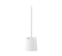 Stgfyxgs Brosse de Toilette Ronde Brosse WC Ensemble Support Murale Manche Long Réservoir Fermé Tête 360 Denses Polypropylène Antiprojections Rangement Mural, Blanc