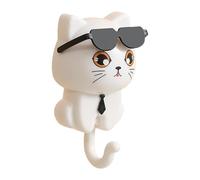 Stgfyxgs Crochets Muraux Porte-clés Patère Chat Astucieux Autocollant PP Solide Décoration Murale Rétractable 45cmx85cm Adapté pour Couloir Salle de Bain Organ, Blanc