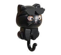 Stgfyxgs Crochets Muraux Porte-clés Patère Chat Astucieux Autocollant PP Solide Décoration Murale Rétractable 45cmx85cm Adapté pour Couloir Salle de Bain Organ, Noir