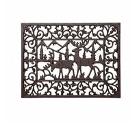 Stgfyxgs Paillasson Grattoir Décoratif en Fonte Tapis Débarrasseur Grille Anti-saleté Tapis d'Entrée Construction en Métal pour Longévité Extérieure Style, Reindeer Mat 8416