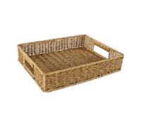 Stgfyxgs Plateau Rangement Poignées Décpées Polyvalent Plateau en Imitation Rotin Léger Corbeille Rangement Tissée pr Étagères, lon, Chambre, Grand