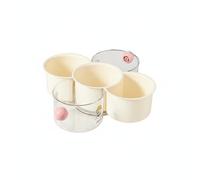 Stgfyxgs Plateau Tournant pour Légumes Plateau de Service Plateau Compartimenté Plateau de Présentation avec Organisation Multi Compartiments Couches Égouttage, Blanc+Rouge, L