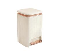 Stgfyxgs Poubelle avec Pédale Bac à Déchets Corbeille à Papier Poubelle Hermétique Couvercle Amovible Silencieux En Pp Adaptée pour Chambre Bureau Salon Entrée, Blanc laiteux 12L