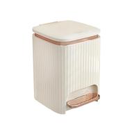 Stgfyxgs Poubelle avec Pédale Bac à Déchets Corbeille à Papier Poubelle Hermétique Couvercle Amovible Silencieux En Pp Adaptée pour Chambre Bureau Salon Entrée, Blanc laiteux 9L