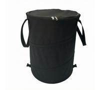 Stgfyxgs Poubelle Extérieure Pliable Sac Déchets Conteneur Textile avec Couvercle Zippé en Oxford 600D Poignées Latérales pour Portage Adaptée au Jardin, Noir, M 24 Gallons 91L 45 55cm