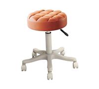 Stgfyxgs Tabouret Roulant Tabouret Garage Tabouret Salon Tabouret Pivotant en Cuir PU Assise Moelleuse et Confortable roulettes Silencieuses Cadre Métal Durabl, Orange