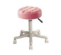 Stgfyxgs Tabouret Roulant Tabouret Garage Tabouret Salon Tabouret Pivotant en Cuir PU Assise Moelleuse et Confortable roulettes Silencieuses Cadre Métal Durabl, Rose