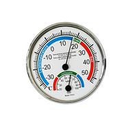 Stgfyxgs Thermomètre Hygromètre Analogique Rond Indicateur Température Humidité Instrument Contrôle Climat Intérieur Matière Résistante Chaleur pour Bureau, Blanche