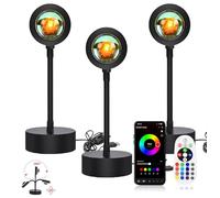 STHomedeco lampe coucher de soleil - Sunset Lamp Lampe Coucher de Soleil Veilleuse Led Chambre Neon Projecteur Lumiere Led Gaming Lampe de Chevet/Bureau Rgb Ambiance Decoration (3 Sunset Lamp APP)