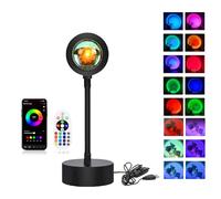 STHomedeco lampe coucher de soleil - Sunset Lamp Lampe Coucher de Soleil Veilleuse Led Chambre Neon Projecteur Lumiere Led Gaming Lampe de Chevet/Bureau Rgb Ambiance Decoration (APP)